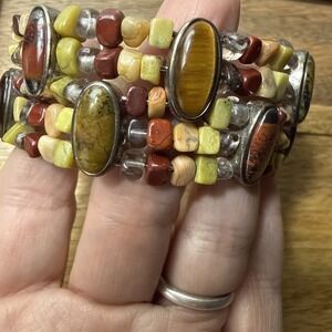 Whitney Kelly WK Multi Stone Sterling Silver  Cuff Bracelet